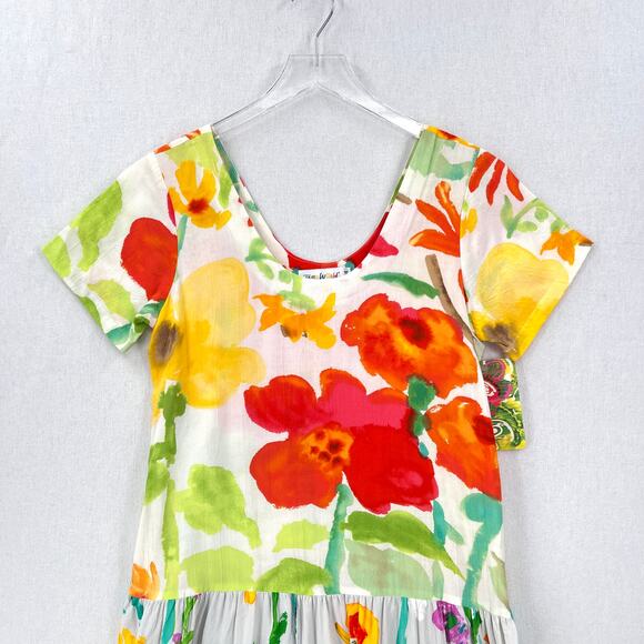JAMS WORLD Hattie Dress Women Medium Farkas Floral Hawaiian Tropical Vintage NEW - Picture 3 of 13